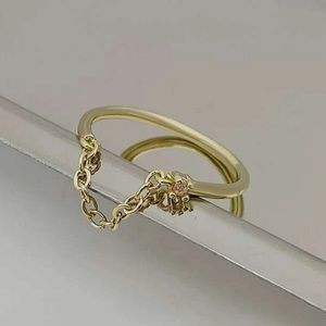 Chain cuff decor ring womens